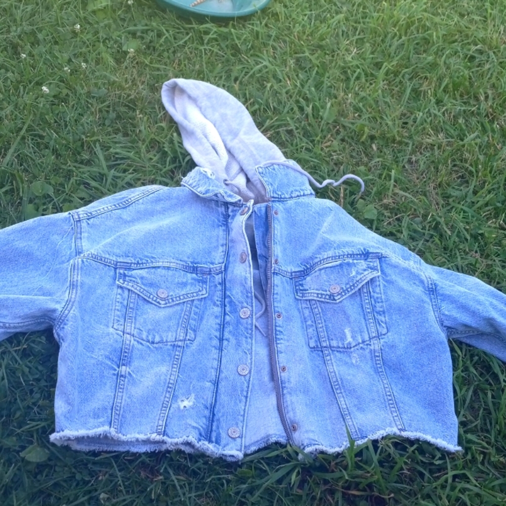 Jean Jacket with Hood and Collar